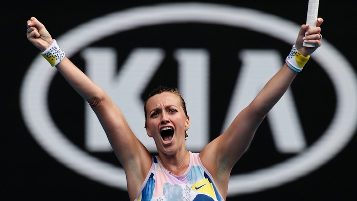 Alpská lyžiarka Petra Vlhová reaguje v cieli super-G v Bansku.