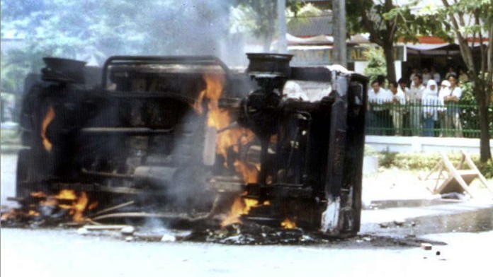 Protest v Indonézii.