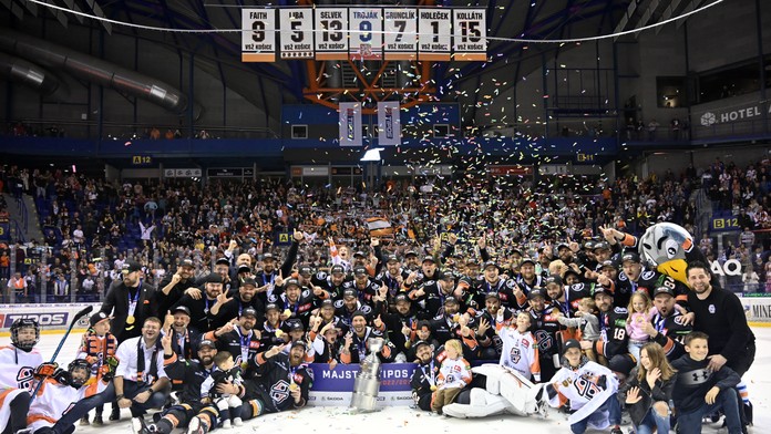 Hokejisti HC Košice po zisku titulu