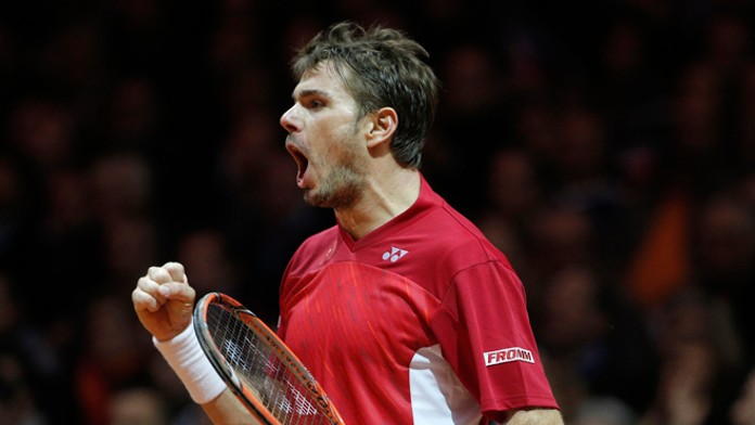 Stanislas Wawrinka vo finále Davisovho pohára.