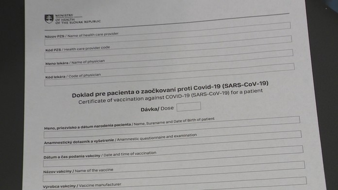 Doklad o zaočkovaní