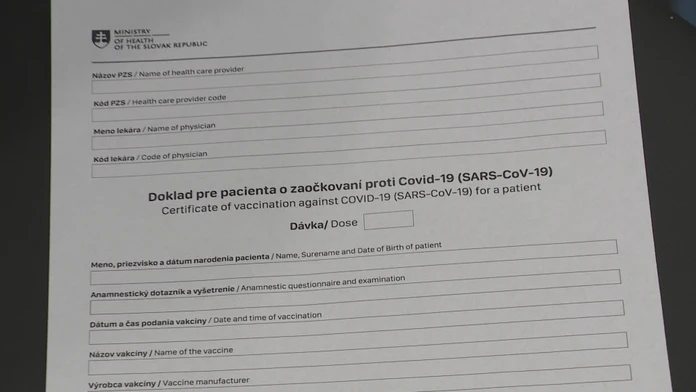 Doklad o zaočkovaní