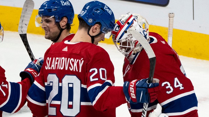 Slovenský hokejový reprezentant v drese Montrealu Canadiens Juraj Slafkovský.