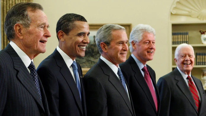 George Bush a jeho kolegovia bývalí americkí prezidenti.