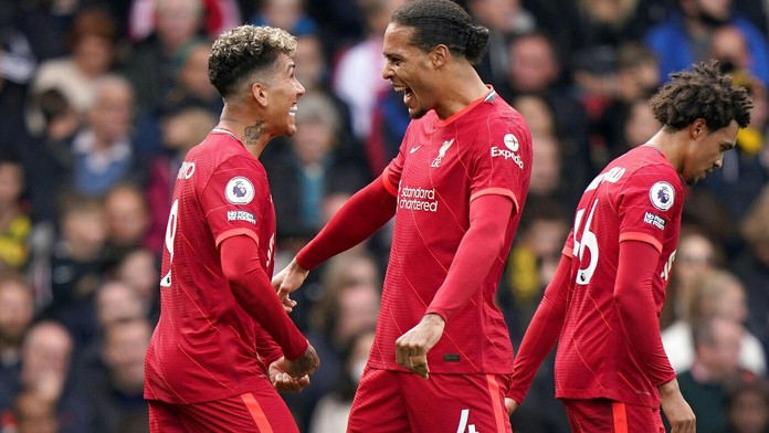 Radosť hráčov Liverpoolu.