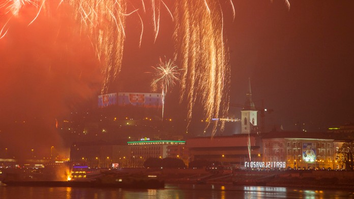 Oslavy Nového roka v Bratislave.