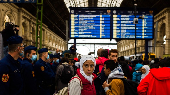 Utečenci na budapeštianskej stanici Keleti 