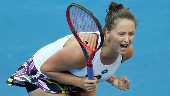 Na snímke slovenská tenistka Viktória Kužmová.