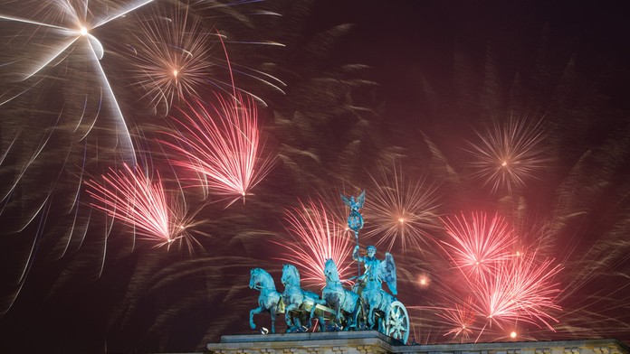 Silvester a Nový rok 2015 v Berlíne.