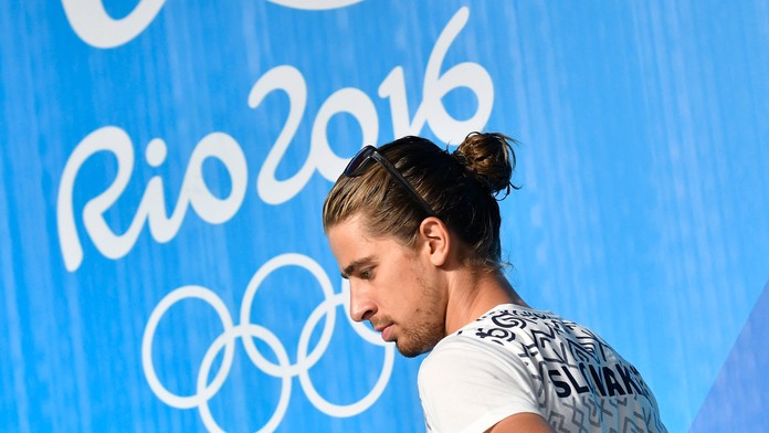 Peter Sagan počas tlačovej konferencie na OH v brazílskom Riu de Janeiro.