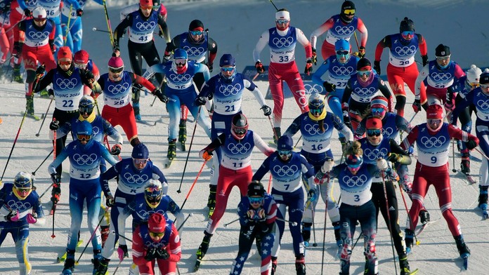 Pretekárky v skiatlone.