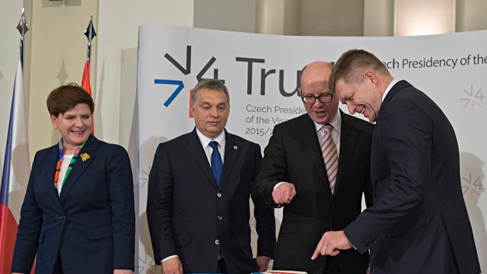 Beata Szydlová, Viktor Orbán, Bohuslav Sobotka, Robert Fico