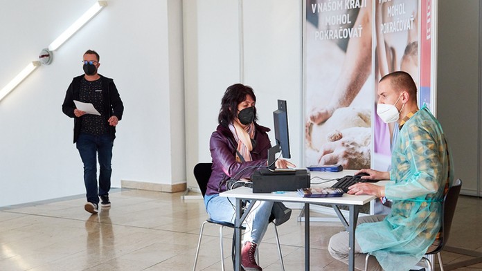 Očkovacie centrum v Žiari nad Hronom.