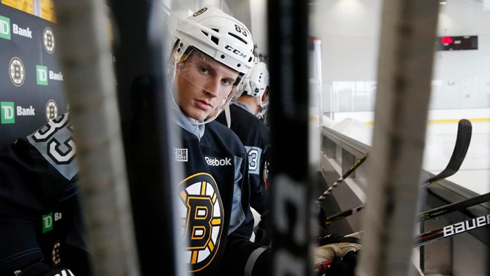 Útočník Bruins Peter Cehlárik. 