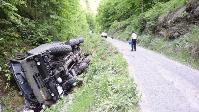 Havarovaná vojenská Tatra