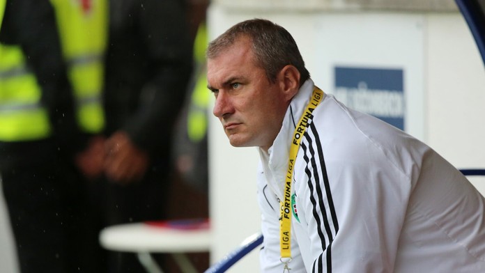 Tréner Prešova Stanislav Varga počas zápasu medzi MFK Ružomberok a 1. FC Tatran Prešov.