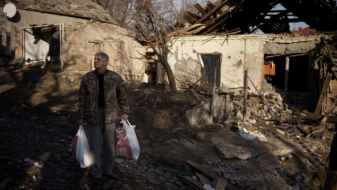 Ruský útok v Kyjeve.