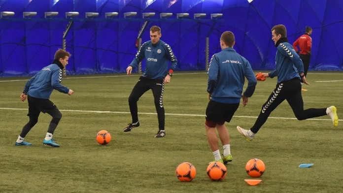 Hráči FK Senica počas úvodného tréningu prípravy na jarnú časť futbalovej Fortuna ligy.
