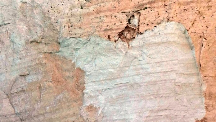 Zosuv skál na pláži v gréckom Zakynthose