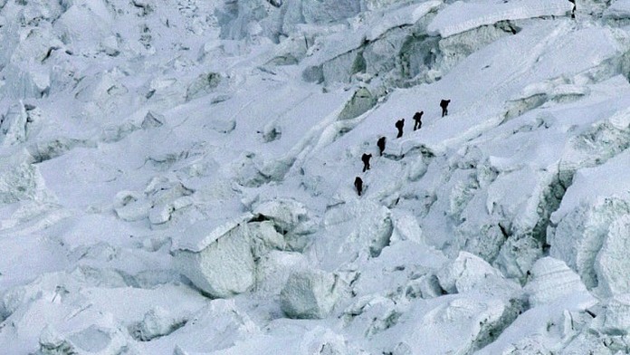 Lavína na Mount Everest.