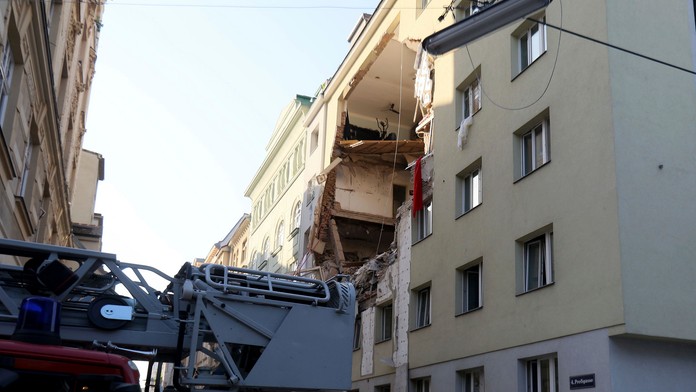 Výbuch plynu vo Viedni spôsobil poškodenie budovy.