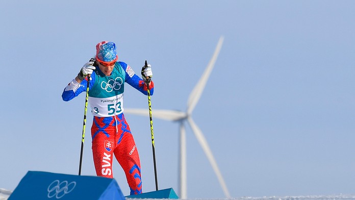 Na snímke slovenská bežkyňa na lyžiach Alena Procházková na trati pretekov 10 km voľnou technikou.