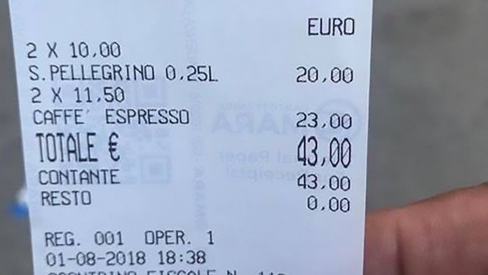 Vysoký účet z benátskej kaviarne