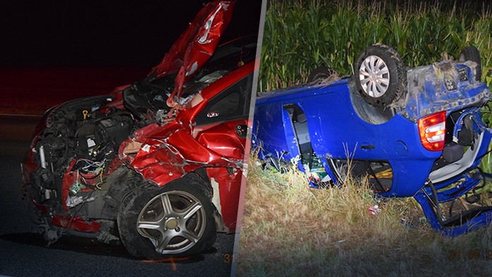 Pri Galante sa zrazili dvaja opití vodiči. Jeden s dva a pol promile utiekol do kukuričného poľa