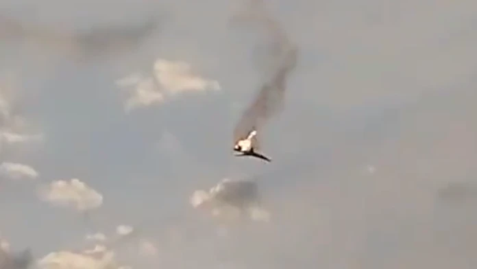 Na snímke bombardér, ktorý sa zrútil na juhozápade Ruska.