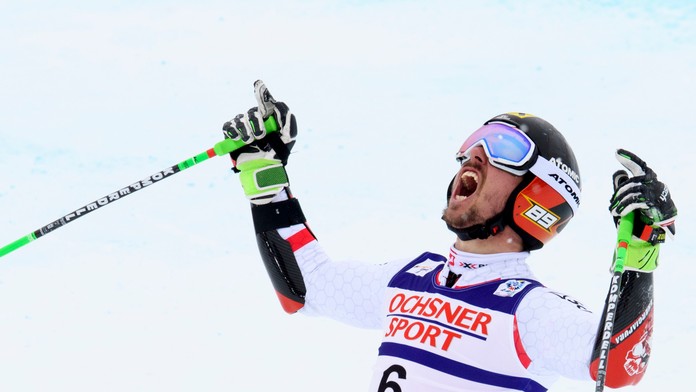 Marcel Hirscher sa raduje z víťazstva.