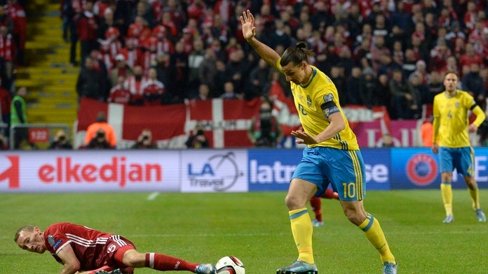 Baráž o postup na ME Švédsko - Dánsko.