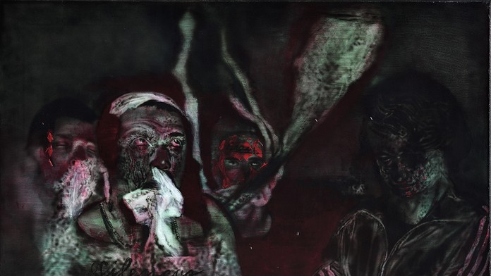 Na snímkach sú obrazy, ktoré ukradli z budovy v Bratislave.