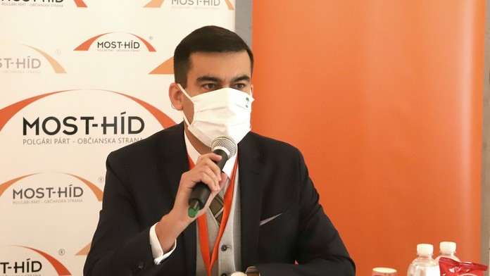 Na snímke predseda Most-Híd Attila Agócs 