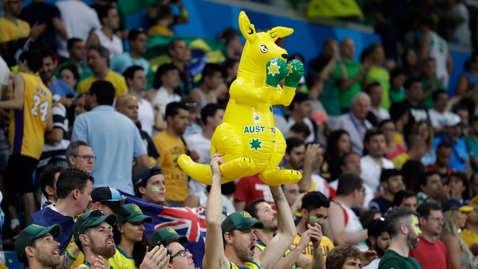 Fanúšik Austrálie na archívnej snímke.