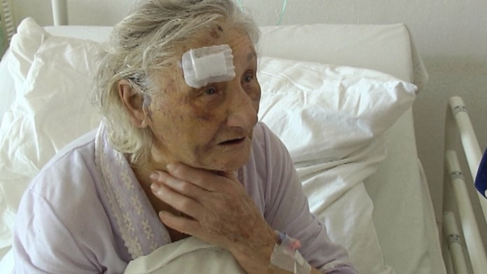 Zbitá dochodkyňa Irena.