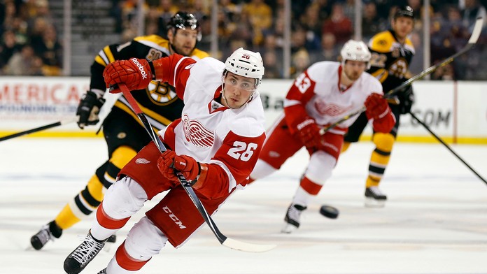 Tomáš Jurčo v zápase Detroit-Boston.