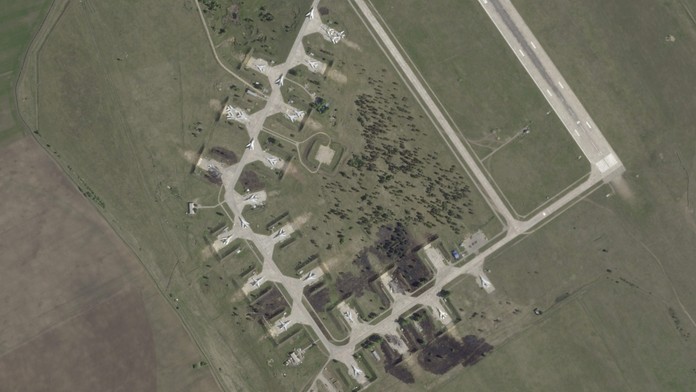 Škody po útoku ukrajinského dronu