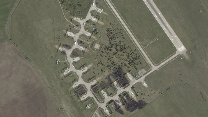 Škody po útoku ukrajinského dronu