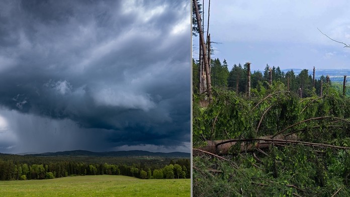FOTO: Južnými Čechami sa prehnalo tornádo. Živel za sebou zanechal spúšť na kilometrovom páse územia