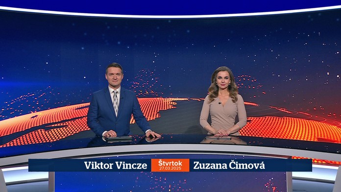 Viktor Vincze a Zuzana Čimová v relácii Televízne noviny