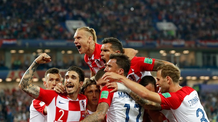 Chorvátska radosť z Modričovej penalty.