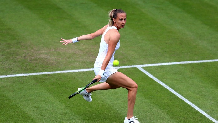 Magdaléna Rybáriková počas turnaja WTA v Birminghame.