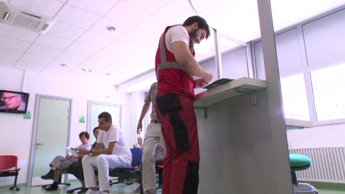 Príjem v chorvátskej nemocnici v Šibeniku.