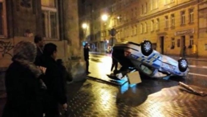 Policajná naháňačka v Brne.