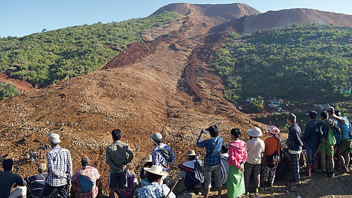 Ničivý zosuv pôdy v Mjanmarsku.