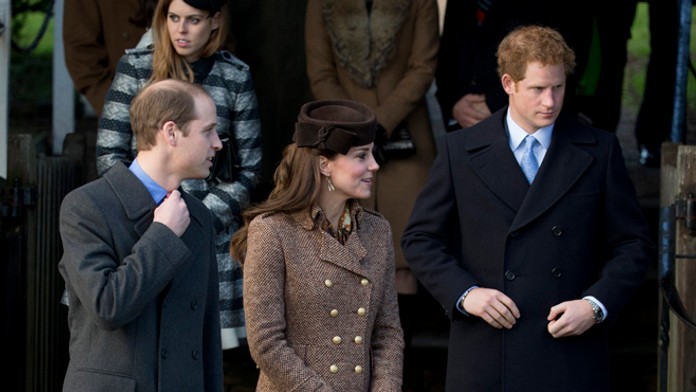 Princ William, Kate a Harry na archívnej snímke.
