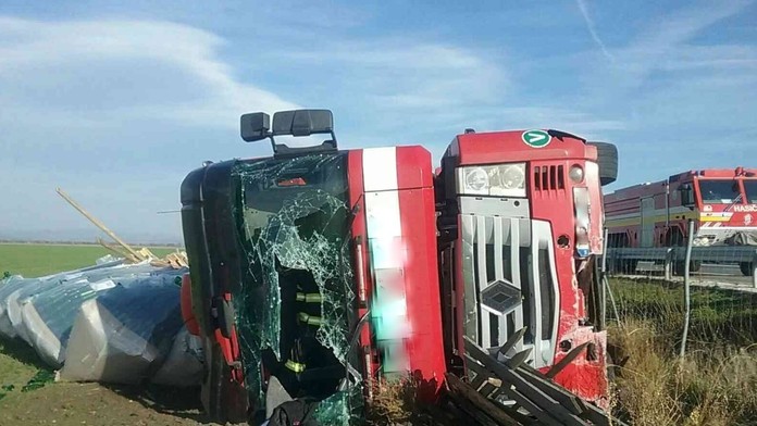 Havarovaný kamión.