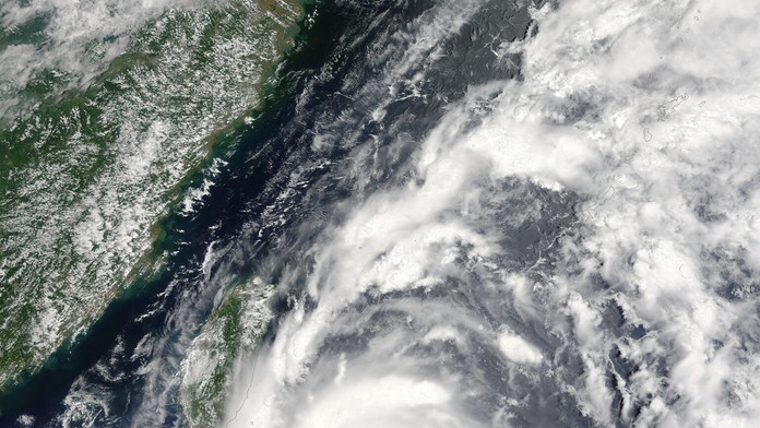 Satelitná snímka tajfúnu Nepartak