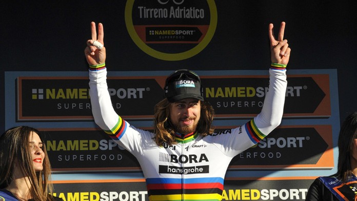 Peter Sagan po etapovom víťazstve na Tirreno Adriatico.