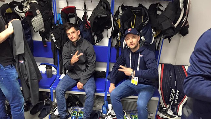 Libor a Július Hudáčkovci v šatni našej reprezentácie na MS.